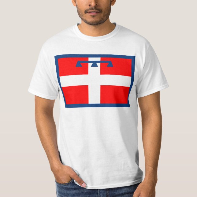 T-shirt Drapeau de Piemonte, Italie (Devant)