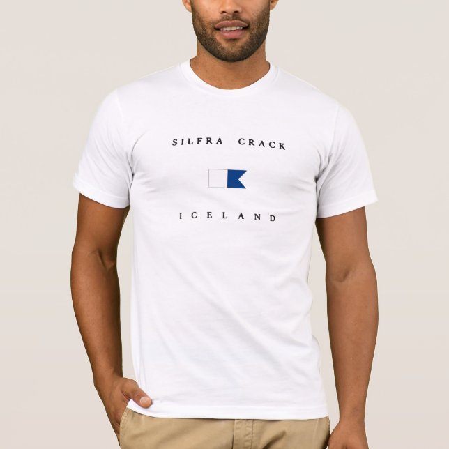 T-shirt Drapeau de piqué de l'Islande de fente de Silfra (Devant)