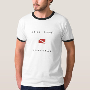 T-shirt Drapeau de piqué de scaphandre du Honduras d'île