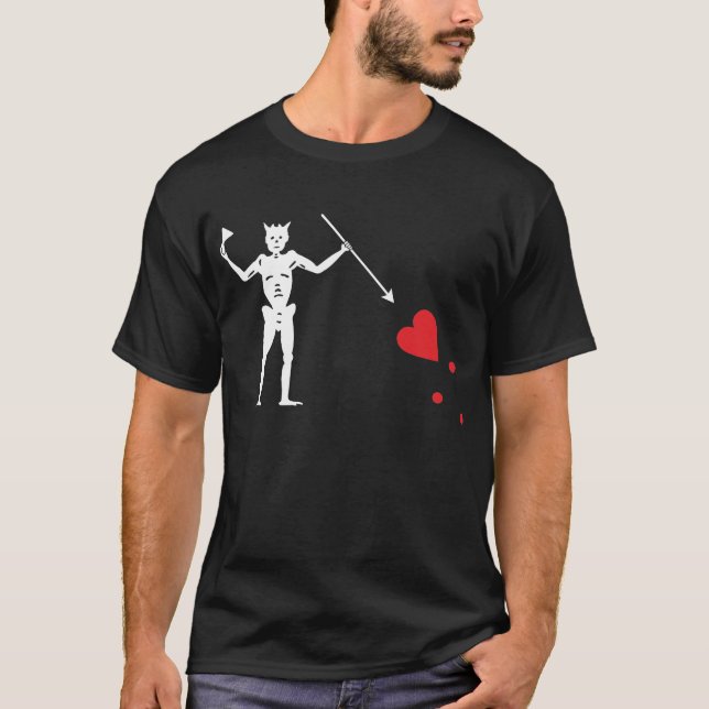 T-shirt Drapeau de pirate Blackbeard, Edward Teach (Devant)