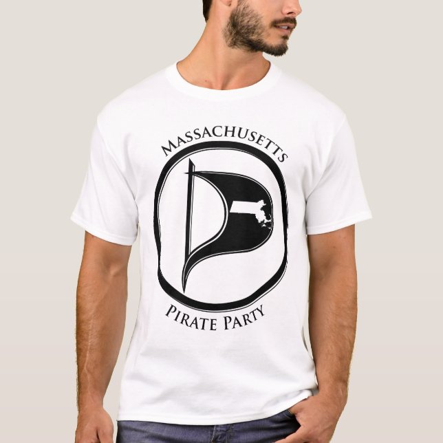 T-shirt Drapeau de pirate de masse w/Text (Devant)