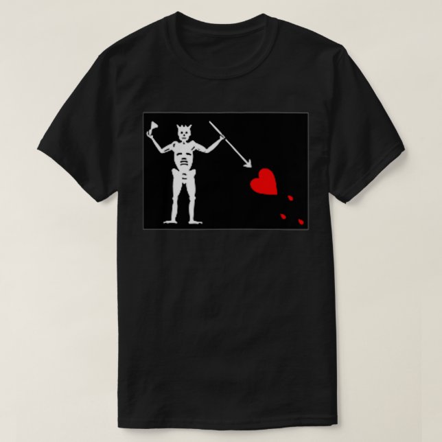 T-SHIRT DRAPEAU DE PIRATE JOLLY ROGER BLACKBEARD  (Design devant)