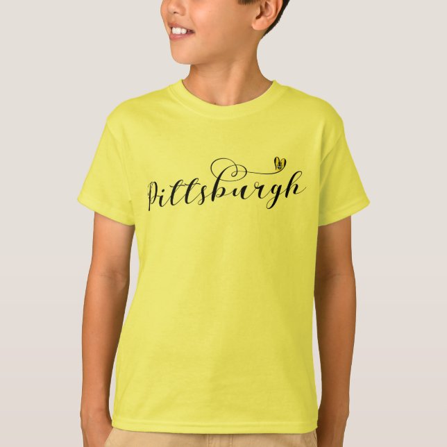 T-shirt Drapeau De Pittsburgh Ville Au Coeur (Devant)