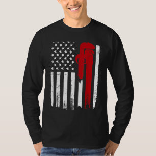 T-shirt Drapeau de plomberie américain Pipefitte de plombe