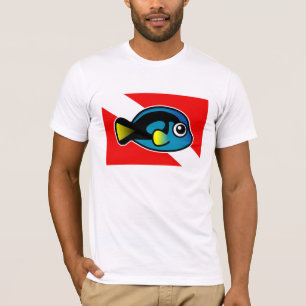 T-shirt Drapeau de plongée bleu Tang