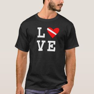 T-shirt Drapeau de plongée Coeur d'amour de plongée pour r