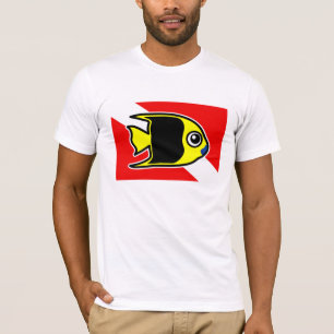 T-shirt Drapeau de plongée de beauté de Cartoon Rock