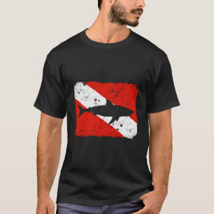 T-shirt Drapeau de plongée de requin Plongeurs en détresse