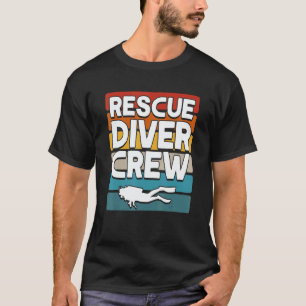 T-shirt Drapeau de plongée Équipe de plongée de secours Pl
