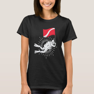 T-shirt Drapeau de plongée sous-marine en plongée sous l'e