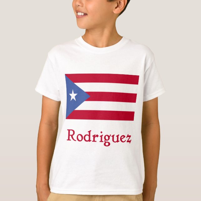 T-shirt Drapeau de Portoricain de Rodriguez (Devant)