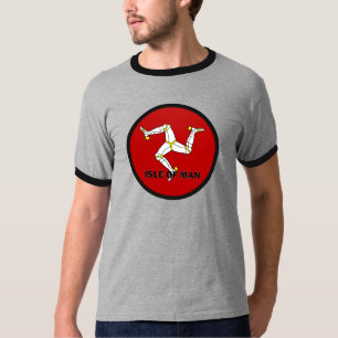 T-shirt Drapeau de qualité de rondeau d'île de Man