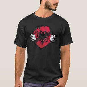T-shirt Drapeau de racines pures albanaises noir