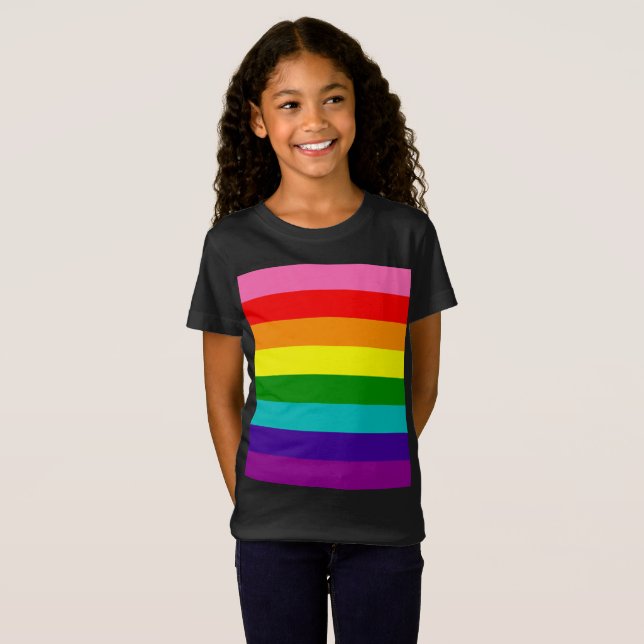 T-Shirt Drapeau de rayures de l'original 8 du gay pride (Devant entier)