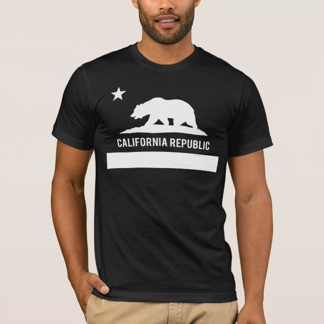 T-shirt Drapeau de République de la Californie - noir (Devant)