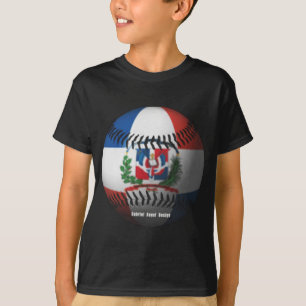 T-shirt Drapeau de République Dominicaine Baseball couvert