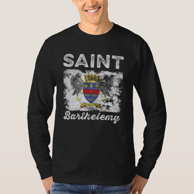 T-shirt Drapeau de Saint Barthélemy en détresse (Devant)