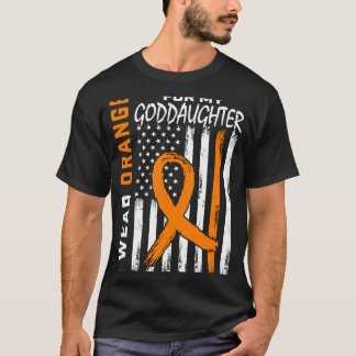 T-shirt Drapeau de sensibilisation à la leucémie Orange Go
