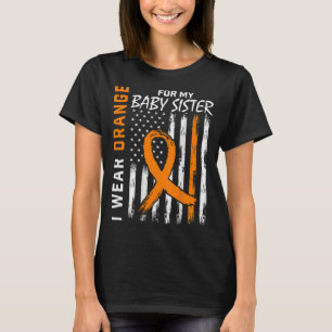 T-shirt Drapeau de sensibilisation à la leucémie Orange Ri