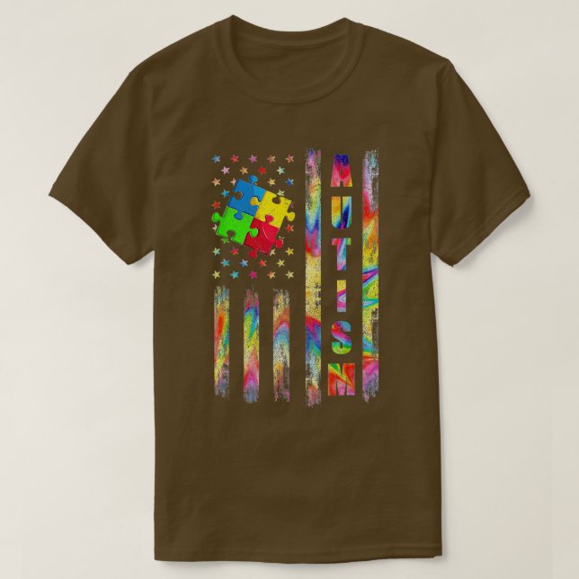 T-shirt Drapeau de sensibilisation sur l'autisme s Drapeau (Design devant)