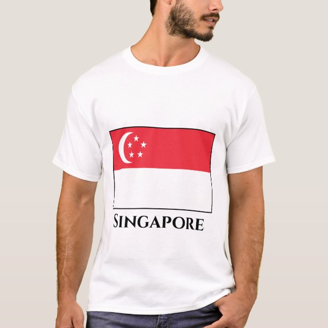 T-shirt Drapeau de Singapour (Devant)