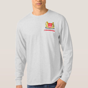T-shirt Drapeau de Singapour et armoiries patriotiques