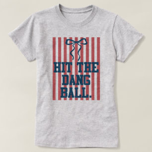 T-shirt Drapeau de softball Coquette mignon Chemise drôle