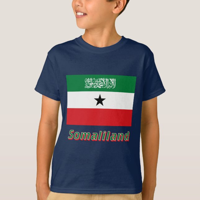 T-shirt Drapeau de Somaliland avec le nom (Devant)