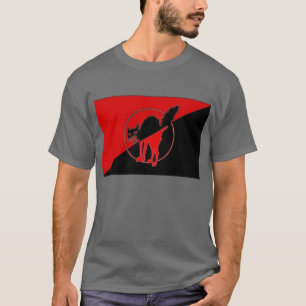 T-shirt Drapeau de syndicaliste d'Anarcho avec le chat de