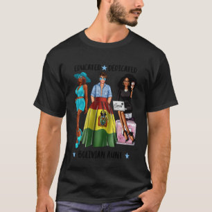 T-shirt Drapeau de Tante Bolivienne Éduquée Noire Latine T