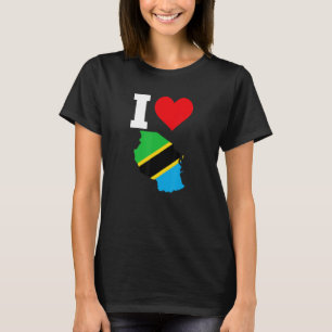 T-shirt Drapeau de Tanzanie I Love Tanzanie 1
