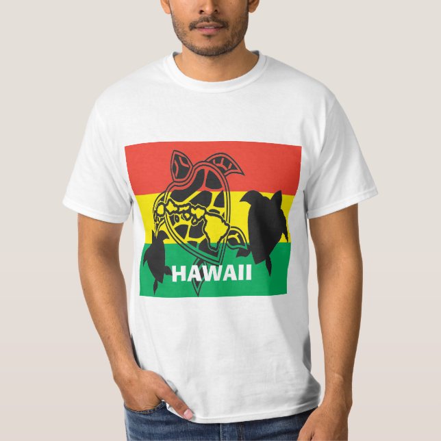 T-shirt Drapeau de tortue de Reggae de l'île d'Hawaii (Devant)