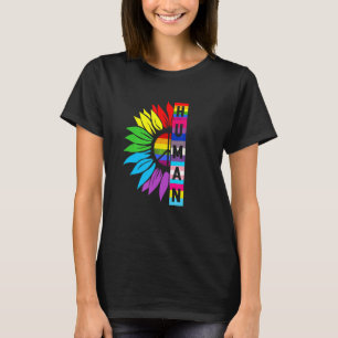 T-shirt Drapeau de tournesol humain Lgbt Gay pride Mois Fi
