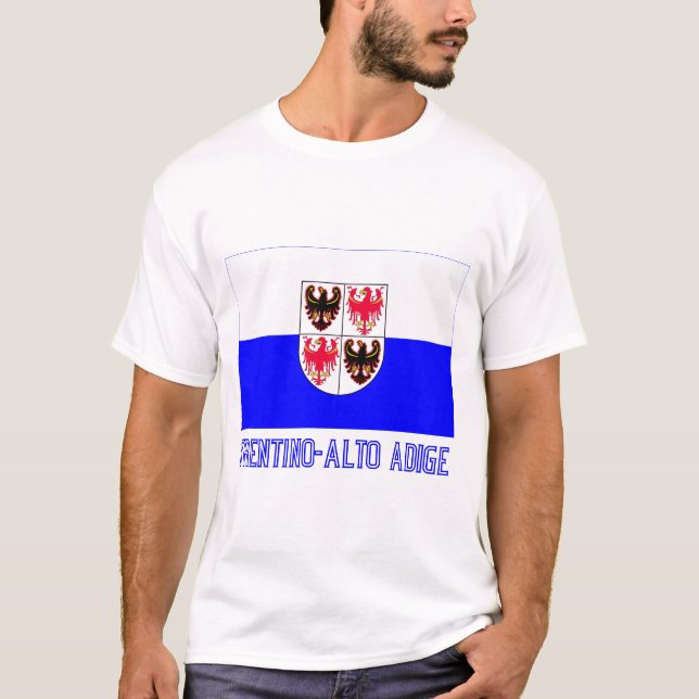 T-shirt Drapeau de Trentin-Haut-Adige avec le nom (Devant)