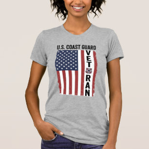 T-shirt Drapeau de Vétéran des Garde-Côtes Conception Vect