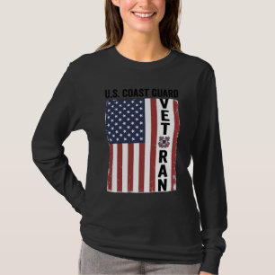 T-shirt Drapeau de Vétéran des Garde-Côtes Conception Vect