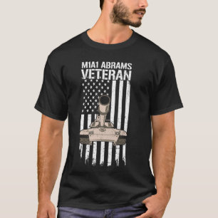 T-shirt Drapeau de Vétéran Fier M1A1 Abrams Américain Mili