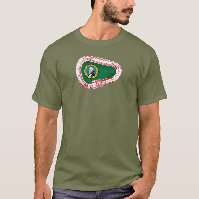 T-shirt Drapeau de Washington Carabiner Escalade (Devant)