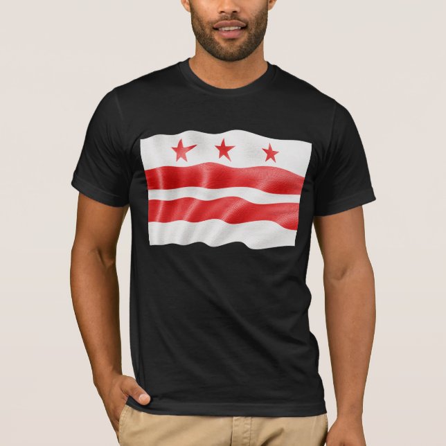 T-shirt Drapeau de Washington DC ondulant - District de (Devant)