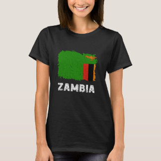 T-shirt Drapeau de Zambie Racines zambiennes Fierté zambie