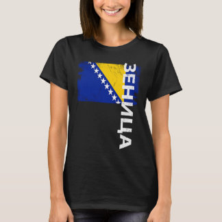 T-shirt Drapeau de Zenica Bosnie pour hommes femmes enfant