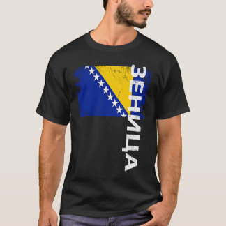 T-shirt Drapeau de Zenica Bosnie pour hommes femmes enfant
