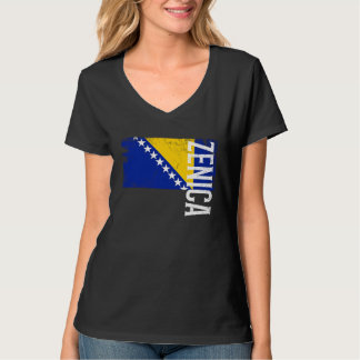 T-shirt Drapeau de Zenica Bosnie pour hommes femmes enfant