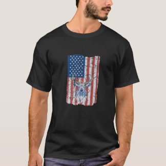 T-shirt Drapeau Deer USA | Chasse au chevreuil amusant