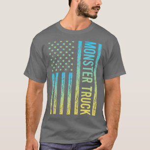 T-shirt Drapeau dégradant 02 Camions Monster Truck