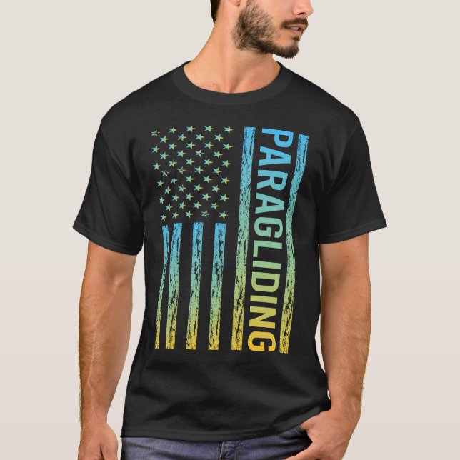 T-shirt Drapeau Dégradé 01 Parapente Parapente Parapente P (Devant)