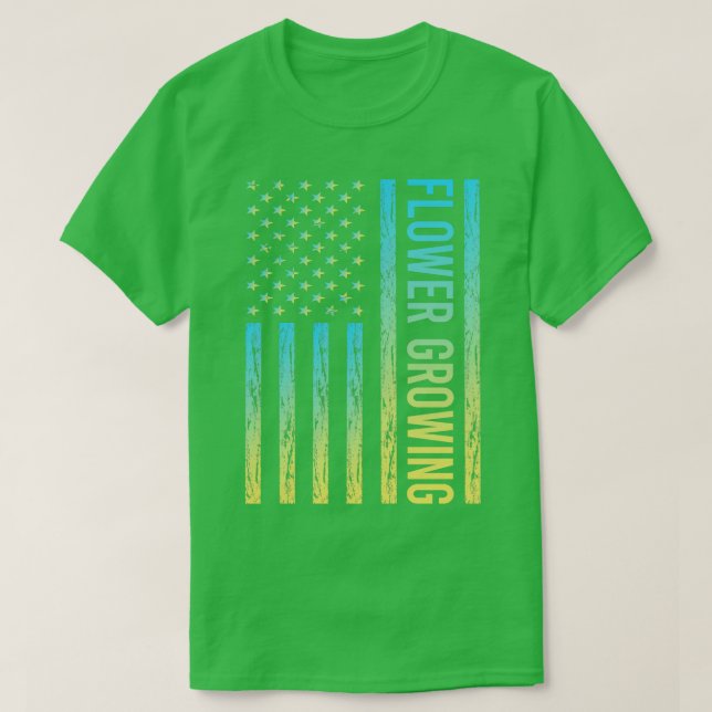 T-shirt Drapeau dégradé 02 Fleurs en croissance Jardinage (Design devant)