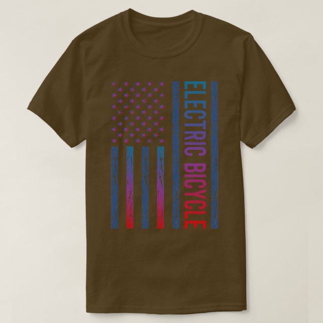 T-shirt Drapeau Dégradé Vélo électrique E Vélo Ebike (Design devant)