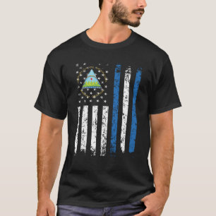 T-shirt Drapeau demi-nicaraguayen demi-américain Nicaragu