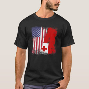 T-shirt Drapeau demi-tongan Cadeau Vintage Tonga USA